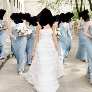 BHLDN bridesmaid dress in dusty blue